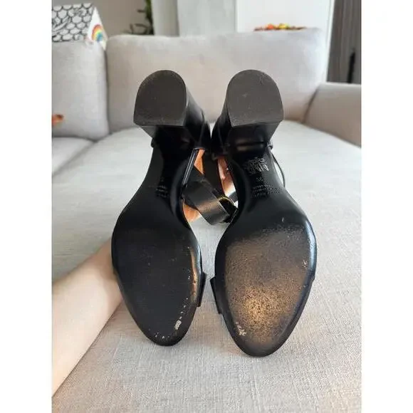 JENNI KAYNE - Black Leather Strap Block Heels Sandals - Size 39 EU 9 US - Picture 9 of 9